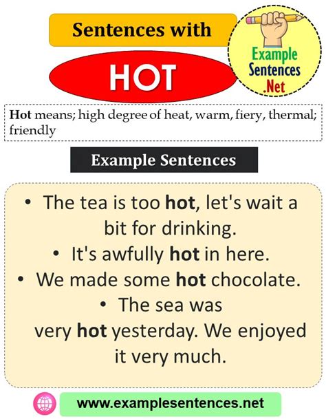 Sentences With Hot Definition And Example Sentences Example Sentences Sentence Examples