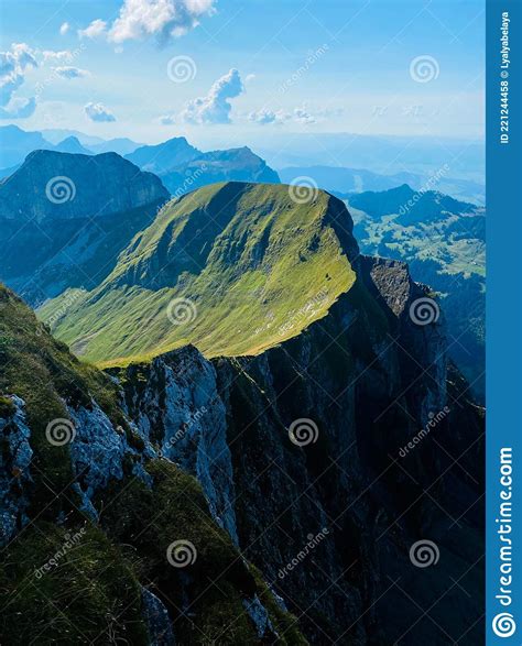 View From Pilatus In Switzerland Mount Pilatus 2128 M Stock Photo