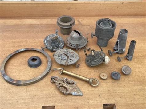Large Lot Of Vintage Antique Oil Lamp Parts Burners Rings For Parts Or Resto EBay