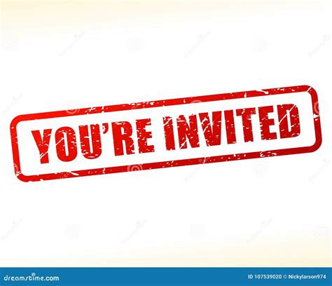 Youre Invited Red Text Stamp Vector Illustration
