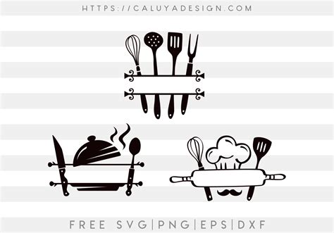 Kitchen Monogram Svg Silhouette Instant Download Kitchen Cut File