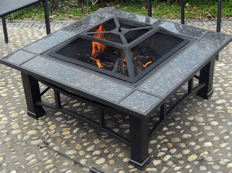 The firemat (32 l x 24 w) is a ground protector that should be placed under your smokeless portable fire pit and grill during use. Ceramic Tile Firepit with Grill @ Crazy Sales - We have ...
