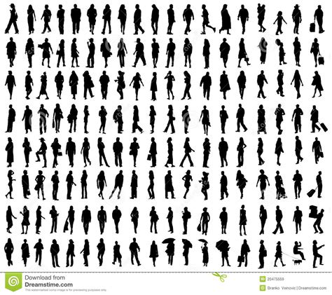 Vector people silhouettes stock vector. Image of design - 20475559