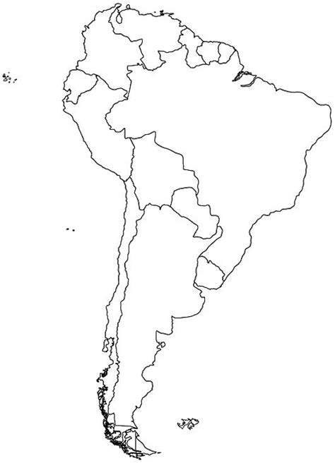 Silueta Mapa De Sudamerica Contorno Y Silueta Vector Images
