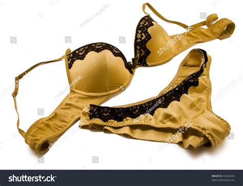 Стоковая фотография 42466354 Sexy Golden Set Lingerie Bra Panties Shutterstock