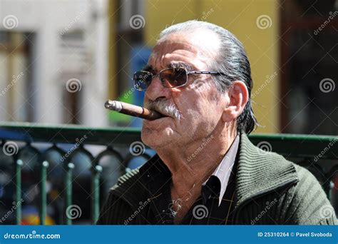 Old Unidentified Man Smoking Cigar Editorial Stock Image Image Of