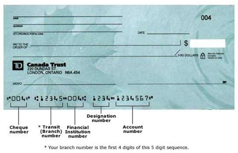 A cheque, or check (american english; How do I find my transit number, institution number and ...