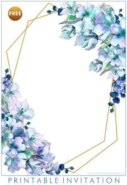 Free Printable Blue Floral Invitation Templates Weddingprintables Diyweddinginvitations