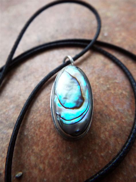sterling silver abalone pendant