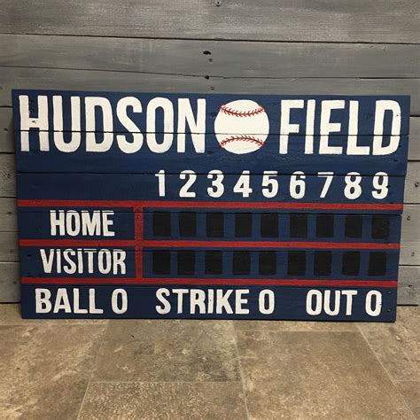 Baseball Scoreboard Various Sizing Custom Last Name Reclaimed