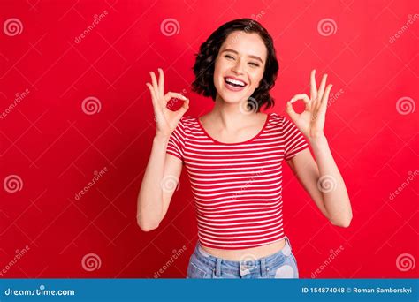 Photo Of Cheerful Enjoying Girlfriend Showing Her Excellent Mood While
