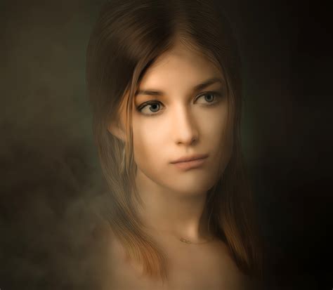 Beautiful Head Portrait Of Young Woman Image Free Stock