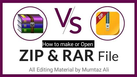 How To Create And Open Zip And Rar File Zip Rar File Kya Ha Kaise