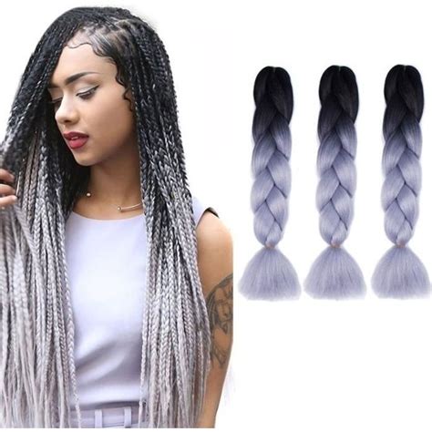 Extension cheveux Mode dégradé de couleur individuelle Braid Perruques