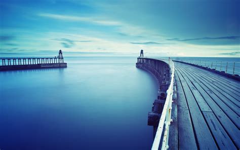 Wallpaper Sea Water Reflection Sky Blue Tower Coast Bridge