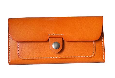 Handmade Genuine Leather Long Wallet Clutch Wallet Purse Checkbook Wal