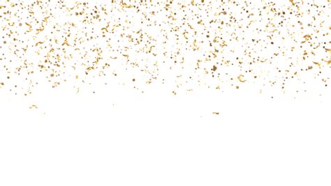 Falling Golden Glitter Confetti On Transparent Background Shiny