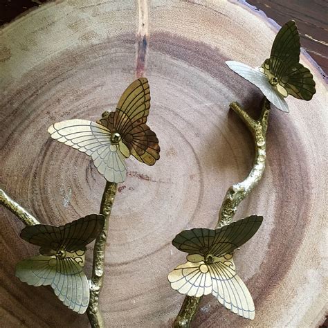 Vintage Butterflies On A Branch Brass Wall Hanging Mcm Brass Wall