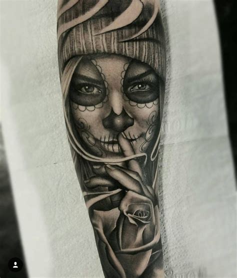 Zombie marilyn monroe day of dead tattoo design. Day of the dead tattoo | Sleeve tattoos, Gangster tattoos, Tattoos