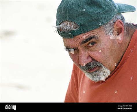 Portrait Of Elderly Lebanese Man With Gray Mustache And Goatee Wearing