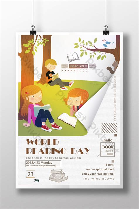 Check spelling or type a new query. Fresh Cartoon Education World Reading Day Creative Poster | PSD Free Download - Pikbest