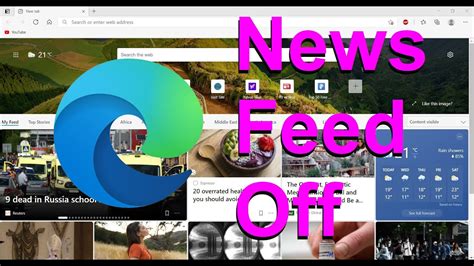 How To Disable Or Enable News Feed On Microsoft Edge In Windows YouTube