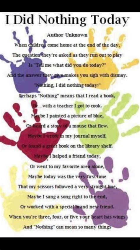 What Did You Do Today Preschool Poems Preschool Classroom Preschool
