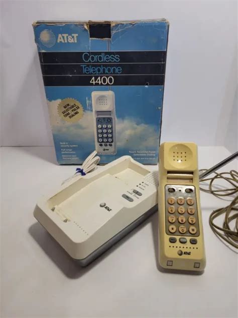 Vintage Att Cordless Telephone 4400 W Box Intercom 2 Way Paging 1999