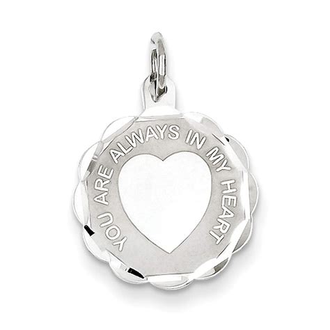 West Coast Jewelry Sterling Silver Youre Always In My Heart Disc Charm