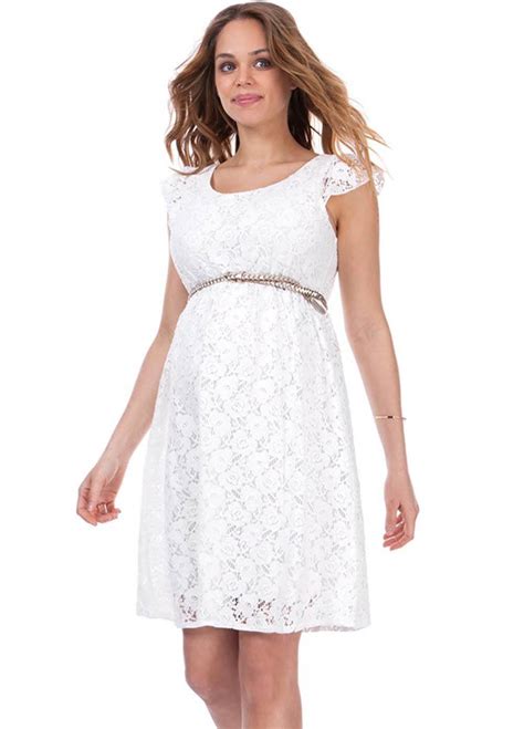 Pretty Lace Maternity Dress In Off White By Seraphine