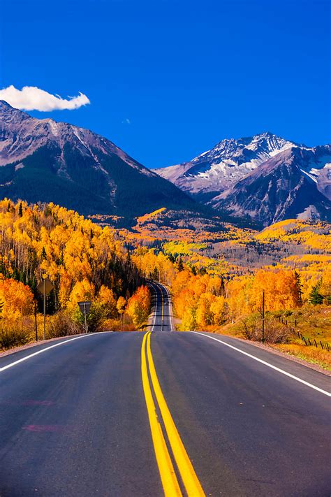 Fall Color Colorado Highway 145 In The San Juan Mountains Near