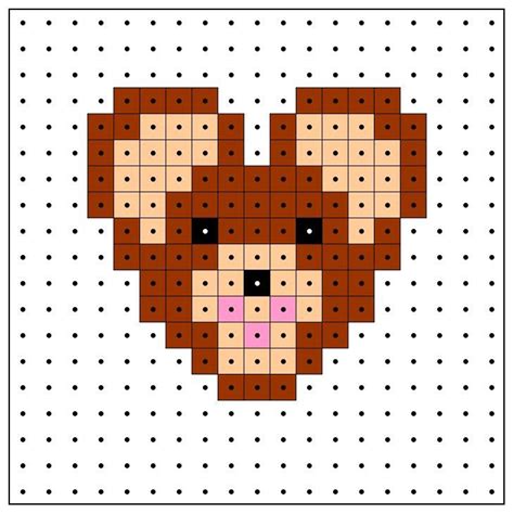 Met strijkkralen kun je ook kunstwerken knutselen, we hebben hier een paar voorbeelden. * Berenkop! | Strijkparels dieren, Strijkkralen beer, Beer