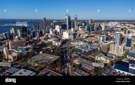 Aerial View Of Downtown Perth Wa Australia Stock Photo Alamy