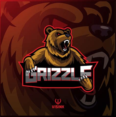 Grizzly Sport Mascot Logo Design Premium Vector