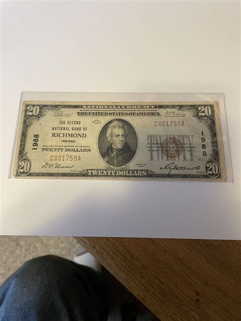 20 Second National Bank Richmond In 1988 1929 National Currency