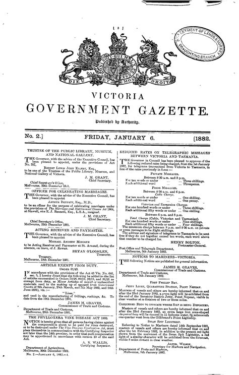 Victoria Government Gazette Online Archive 1882 P3