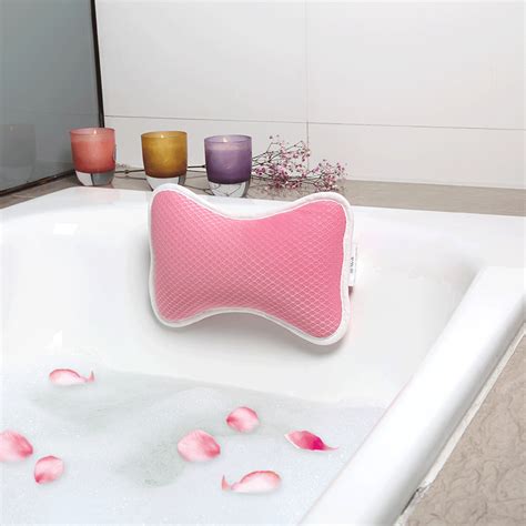 Non Slip Bath Pillow With Suction Cups Supports Neck And Shoulders For Home Spa Bathtub Hot
