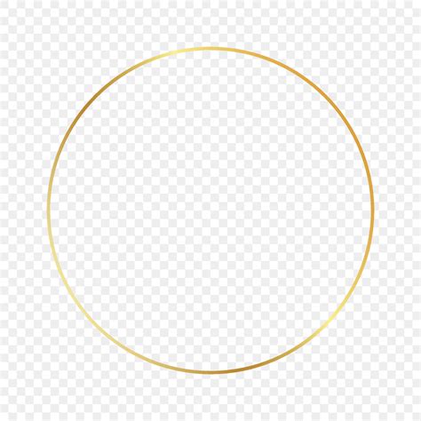 Gold Glowing Circle Frame Isolated Shiny Frame With Glowing Effects