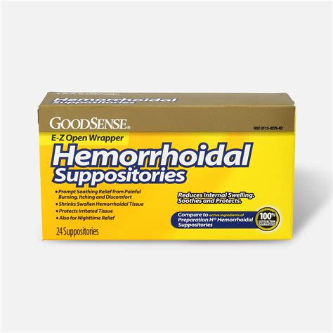 goodsense® hemorrhoidal relief suppositories 24 ct