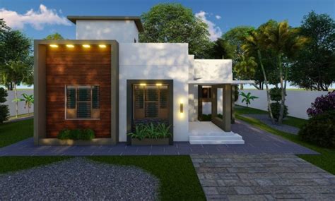 950 Sq Ft 2bhk Contemporary Style Single Floor House And Free Plan