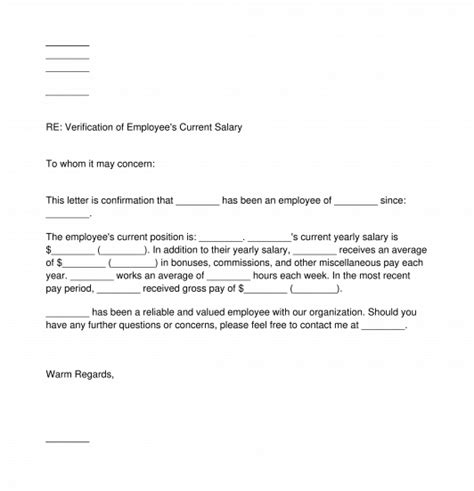 Salary Verification Letter Template Word And Pdf