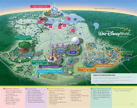 Walt Disney World Property Map | Disney world map, Downtown disney