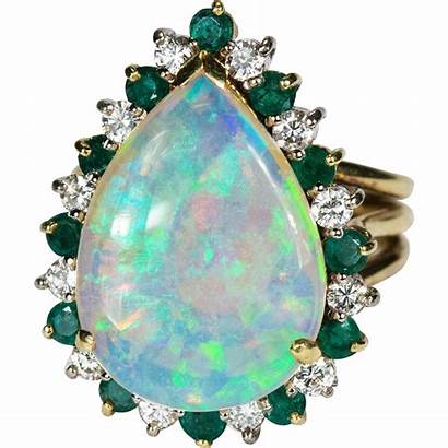 Opal Emerald Ring Natural Diamond Rings Rubylane