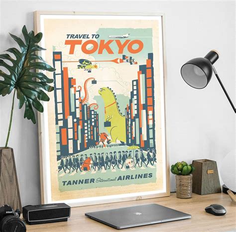 Vintage Tokyo Poster Tokyo Poster Tokyo Travel Vintage Etsy