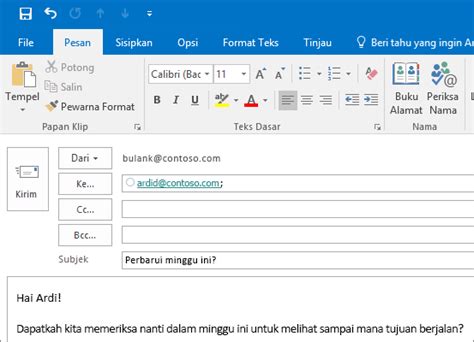 Membuat Dan Mengirim Email Di Outlook Dukungan Microsoft Latihan