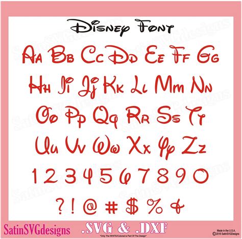 Disney Font Waltography Design Svg Files Cricut Silhouette Studio Digital Cut Files