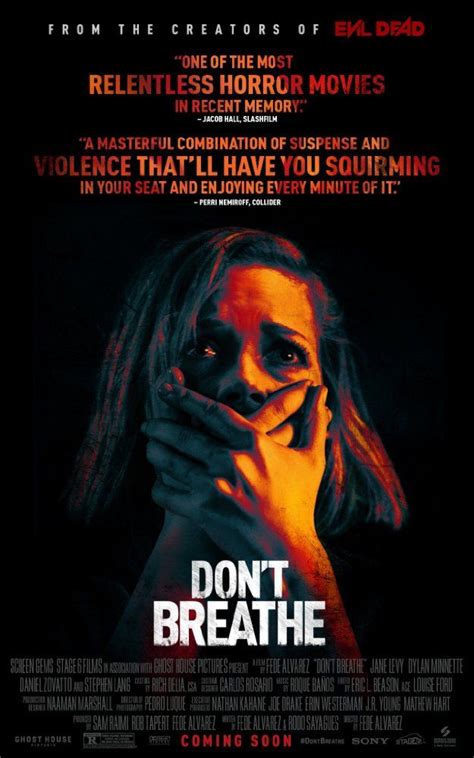 The film stars jane levy, dylan minnette, daniel zovatto, and stephen lang, and focuses on three friends who get trapped inside a blind man's house while breaking into it.mb. Official! "Don't Breathe" 2016 FULL ONLINE FREE | Dont ...