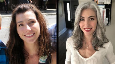 11 Amazing Before And After Gray Hair Transformations Grey Hair Transformation Blending Gray
