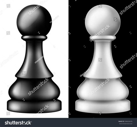 Chess Piece Pawn Two Versions White Stock Vector 586604978 Shutterstock