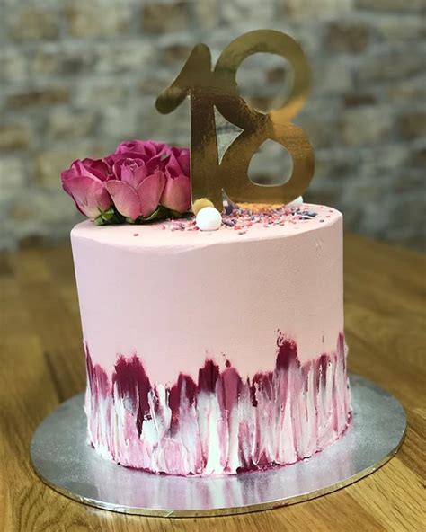 Pink Chocolate Ganache Covered 18th Birthday Cake 18th Birthday Cake